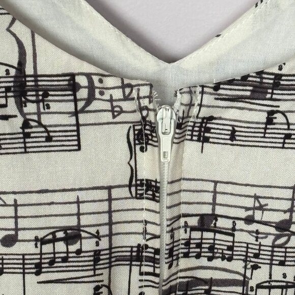 Modcloth "In the Key of Chic" Musical Score Dress in Black and Cream - Picture 7 of 12